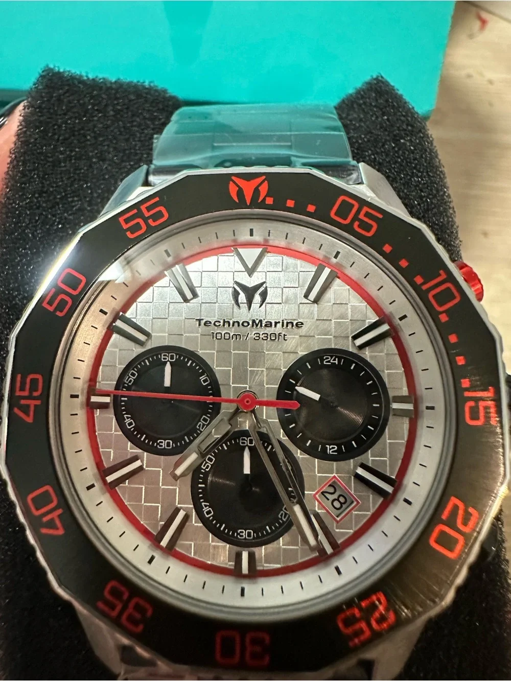 TechnoMarine Racing Legends Men's Watch - 44.2mm, Black, Red (TM-525026)